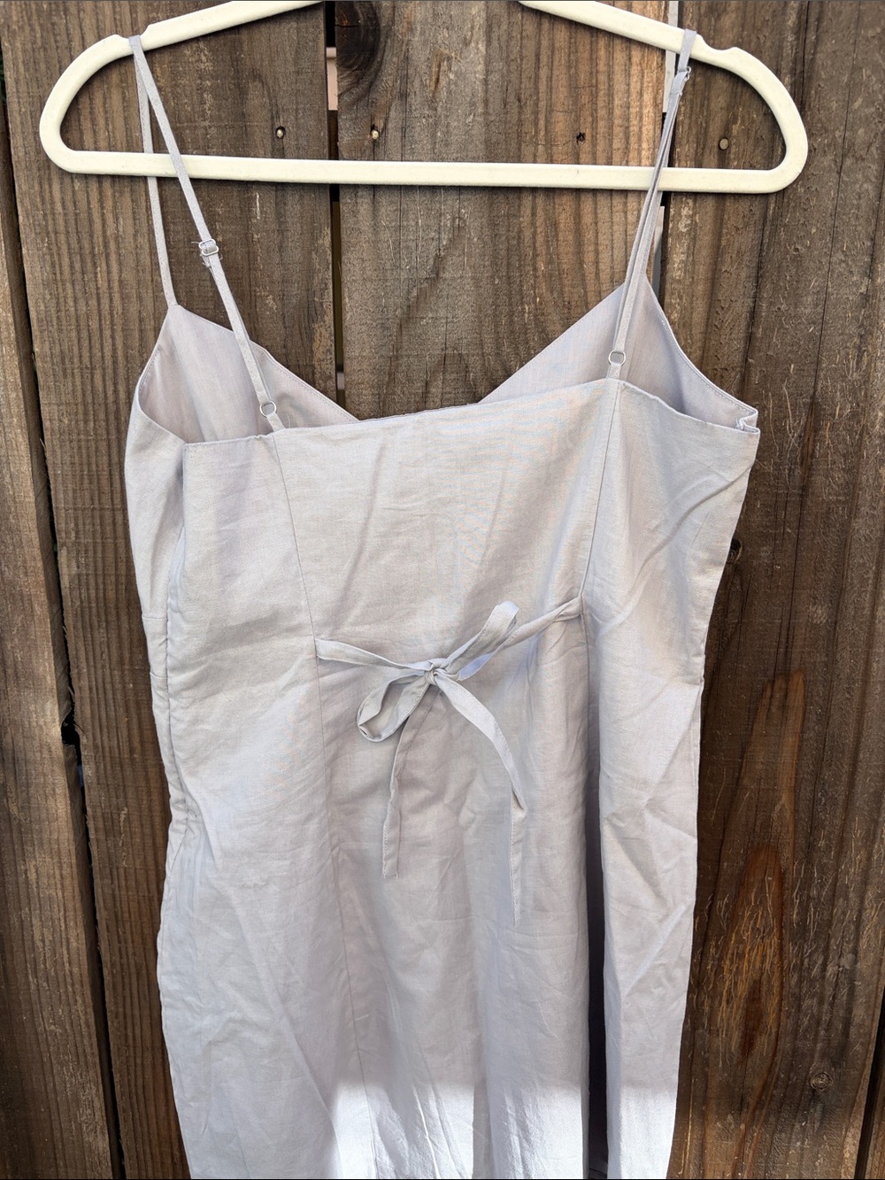 Forever 21 Light Gray Spaghetti Strap Slip Dress with Front Tie